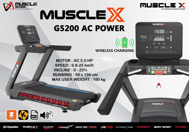 ลู่วิ่งไฟฟ้า MUSCLE X G5200 AC POWER